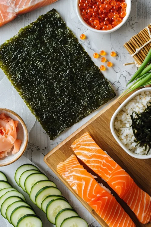 ingredientes para el gunkan sushi
