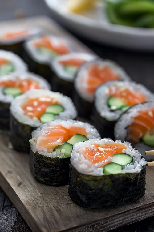 como hacer sushi de salmon